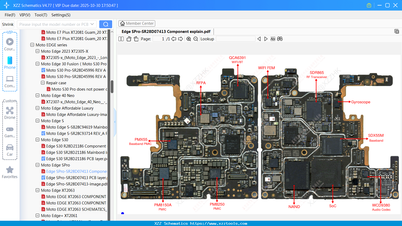 Motorola Edge SPro-SR28D07413 Component Explain